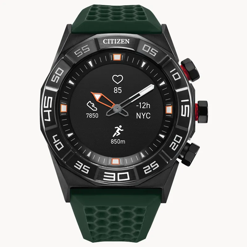 CZ Smart Hybrid Black Dial Silicone Strap JX1005 00E CITIZEN